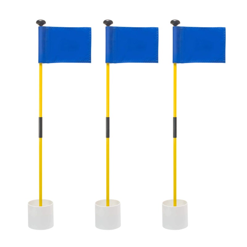 Murray Sporting Goods Golf Flagsticks, Flags and Cups, Set of 3 | Mini Golf Flagsticks with Holes for Putting or Chipping Greens | Putting Green Poles, Cups and Flags in Red, White and Blue (Blue) - Image 1